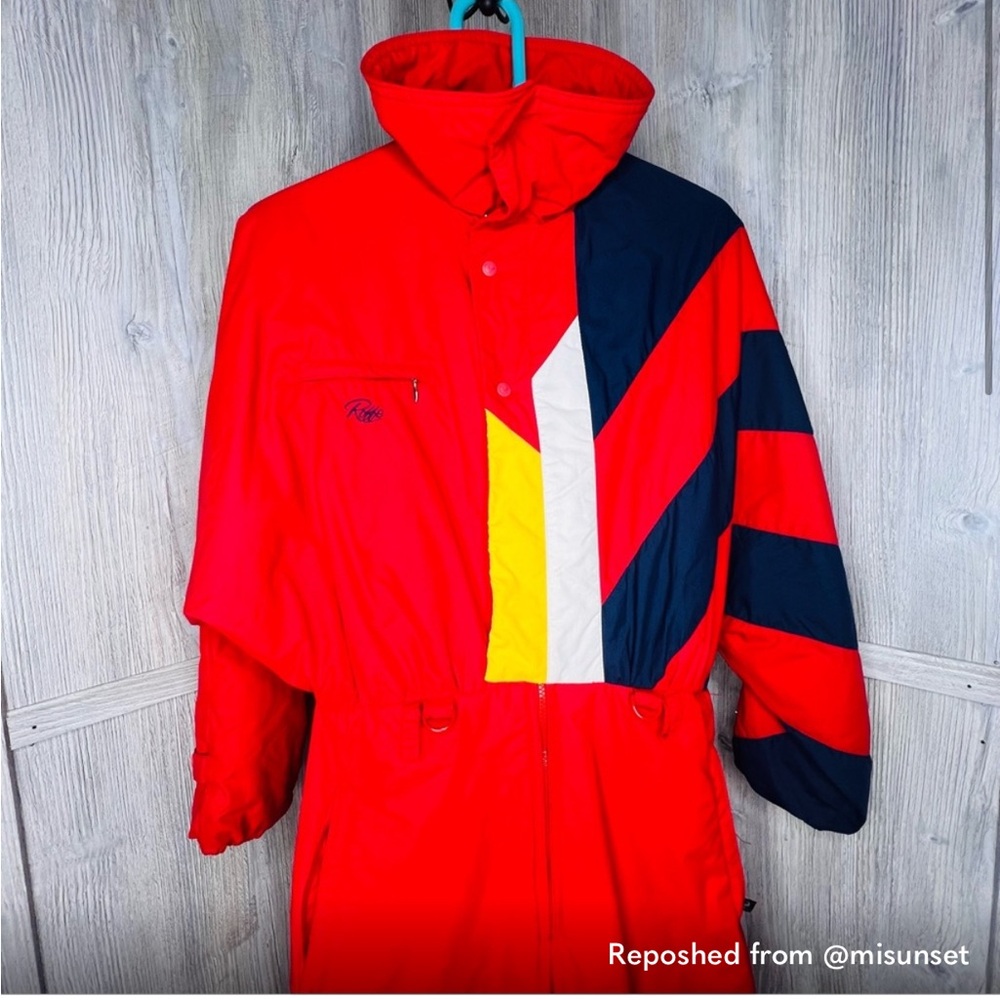 Roffe Red and Blue Ski Jumpsuit